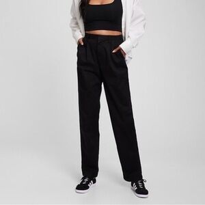 NWT! GAP Women's Black High Rise Pleated Khaki with Washwell - TALL SIZES ONLY🌸